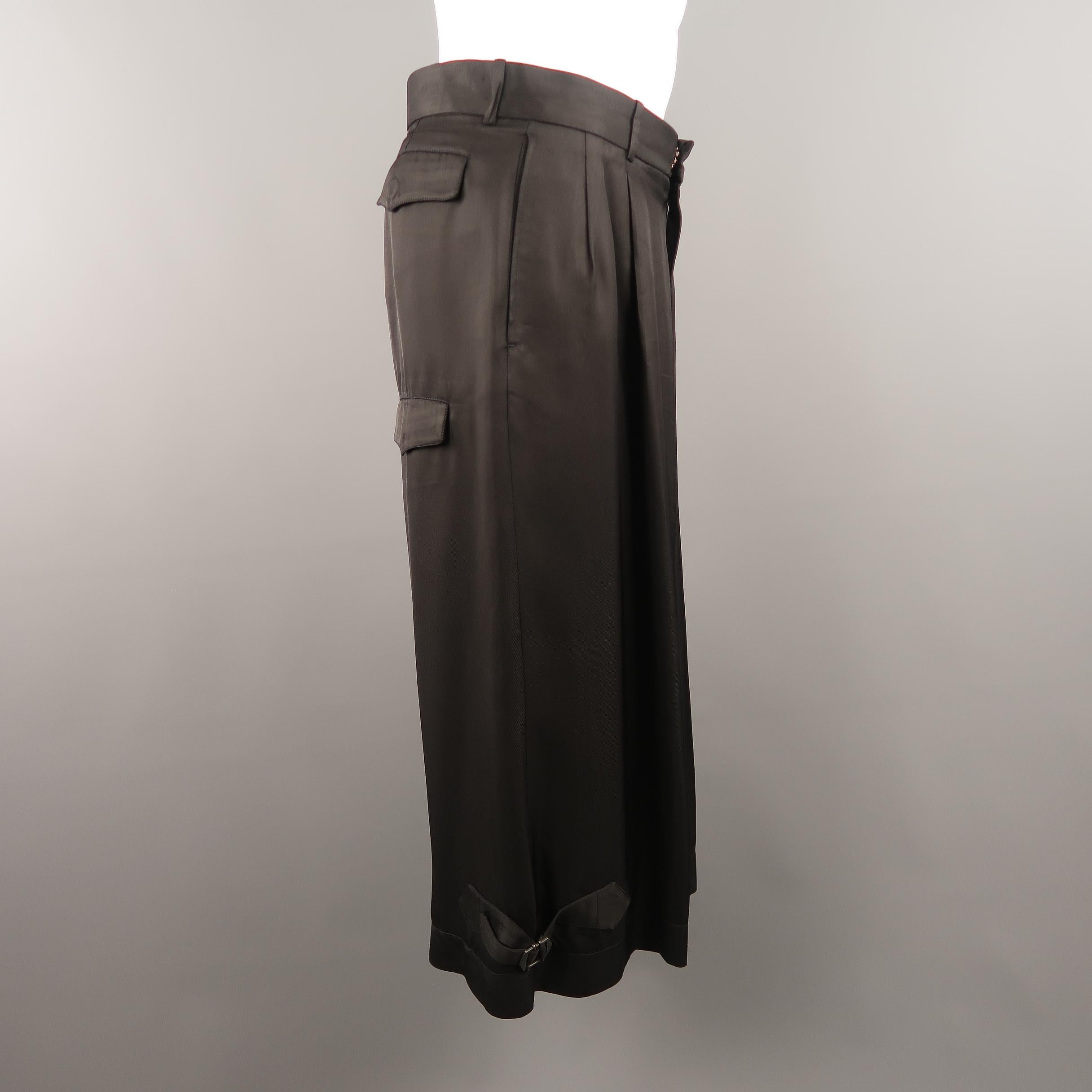 ALEXANDER MCQUEEN Size 32 Black Rayon Cropped Casual Pants In Excellent Condition In San Francisco, CA