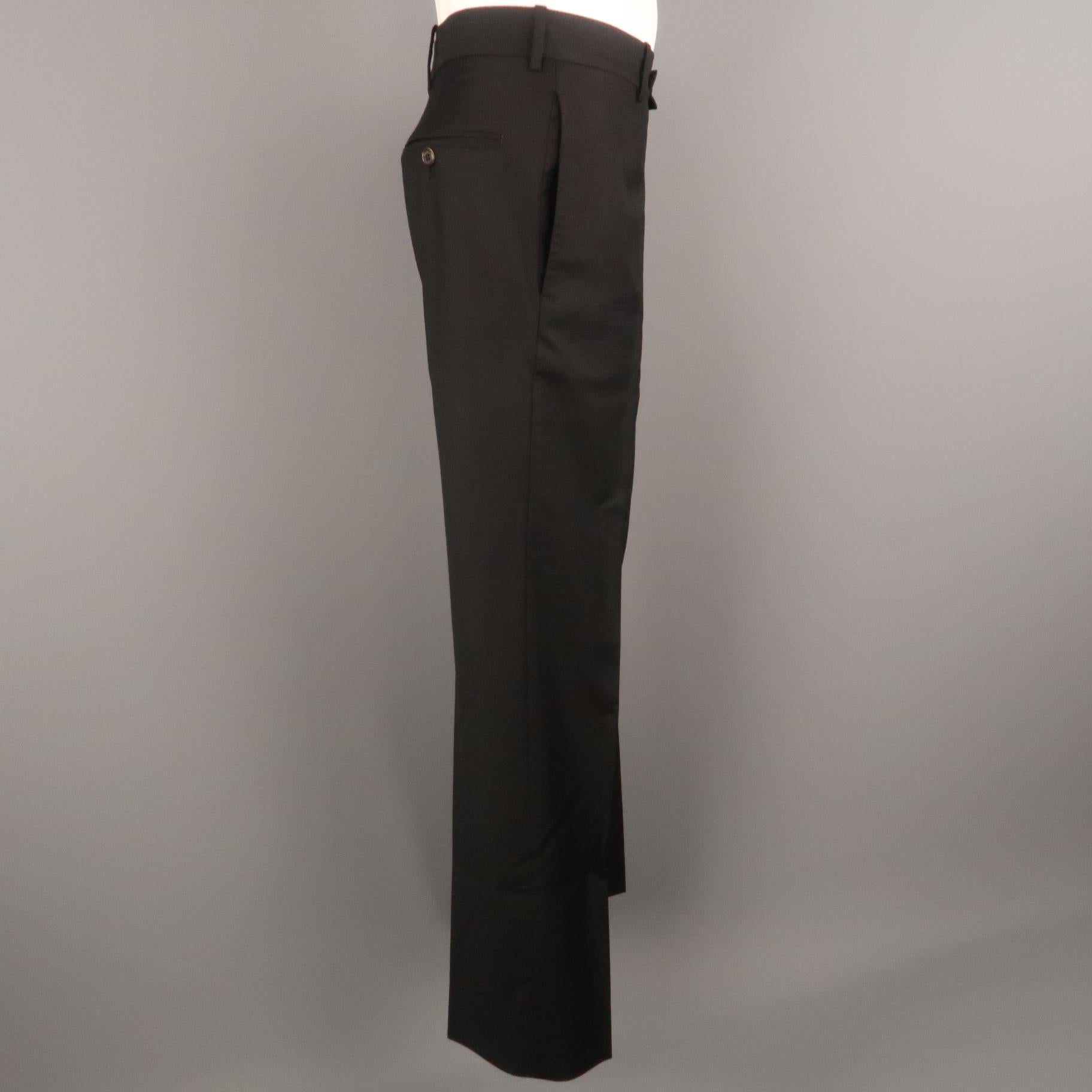 ALEXANDER MCQUEEN Size 32 Black Solid Wool 32 Zip Fly Dress Pants In Excellent Condition In San Francisco, CA