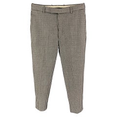 ALEXANDER MCQUEEN Size 32 Black White Houndstooth Wool Dress Pants