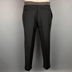 ALEXANDER MCQUEEN Size 34 Black Beaded Wool / Mohair Zip Fly Dress Pants