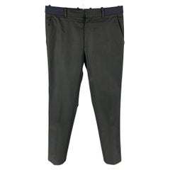 ALEXANDER MCQUEEN Size 34 Black Navy Cotton Zip Fly Dress Pants