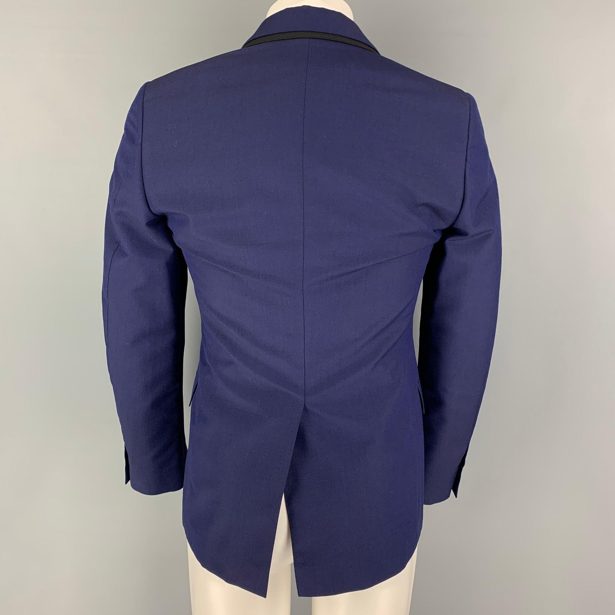 Men's ALEXANDER MCQUEEN Size 34 Purple Black Wool Mohair Sport Coat For Sale