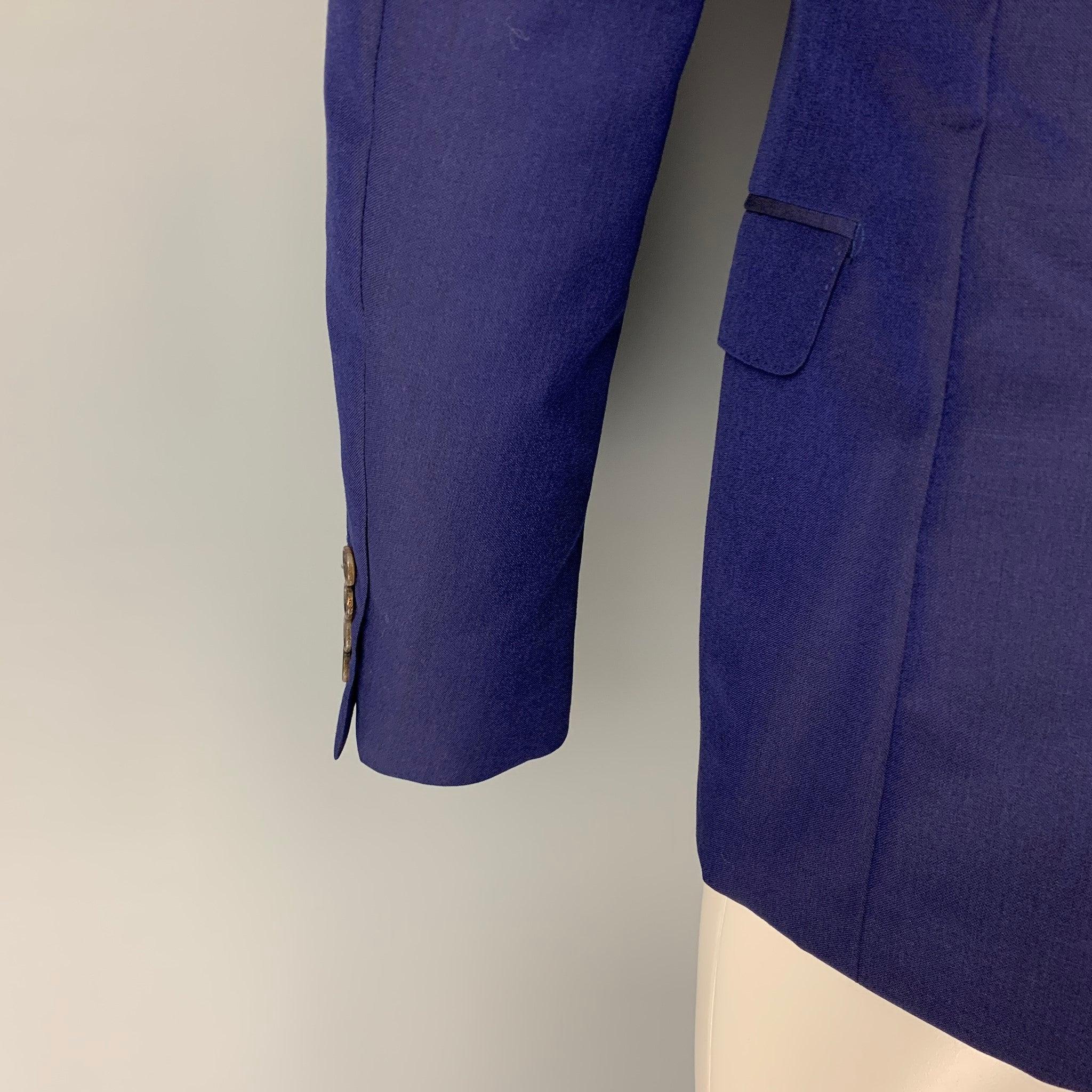 ALEXANDER MCQUEEN Size 34 Purple Black Wool Mohair Sport Coat 1