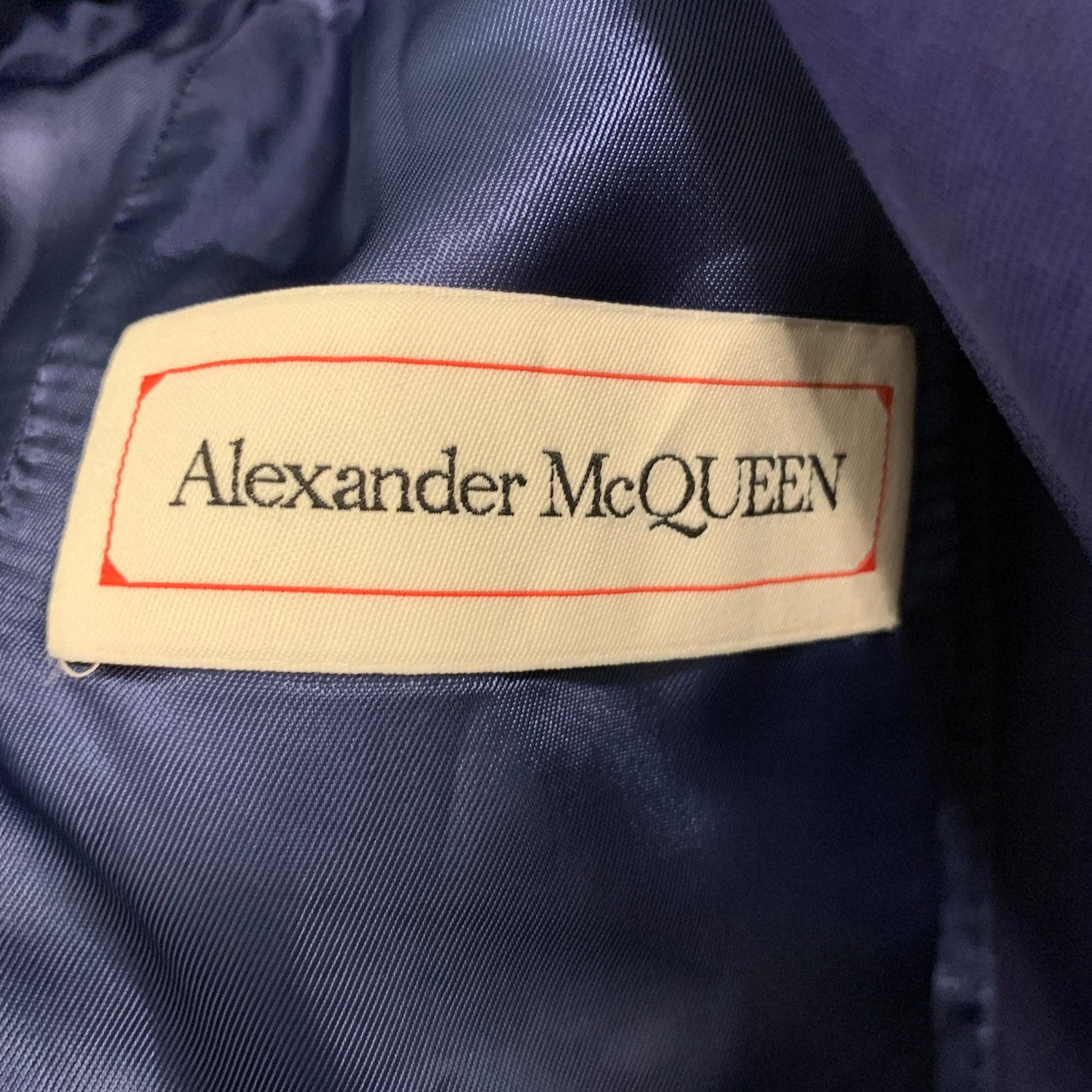 ALEXANDER MCQUEEN Size 34 Purple Black Wool Mohair Sport Coat For Sale 4