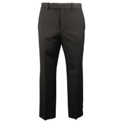 ALEXANDER MCQUEEN Size 35 Black Solid Wool / Mohair Dress Pants