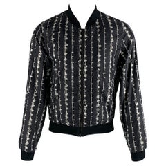 ALEXANDER MCQUEEN  Size 36 Black White Print Polyamide Jacket
