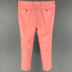 ALEXANDER MCQUEEN Size 36 Pink Wool Mohair Tuxedo Dress Pants