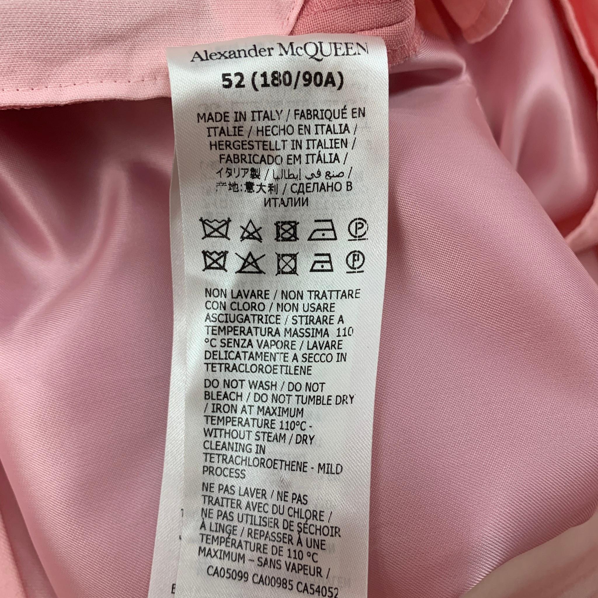 ALEXANDER MCQUEEN Size 36 Pink Wool Mohair Tuxedo Dress Pants In Excellent Condition In San Francisco, CA