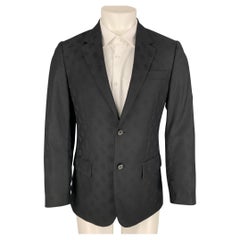 ALEXANDER MCQUEEN - Manteau de sport en laine vierge imprimé crâne noir sur noir, taille 38