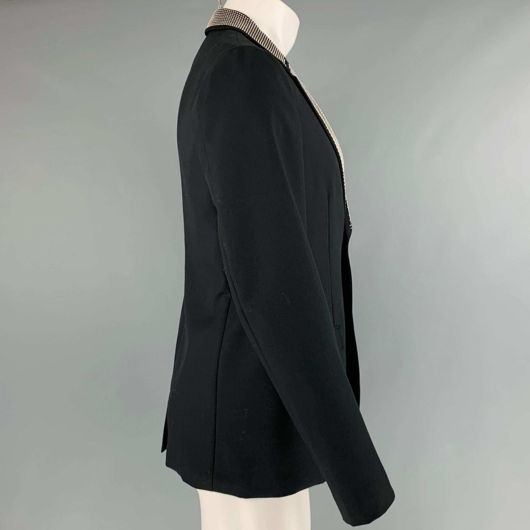 ALEXANDER MCQUEEN Size 38 Black Studded Wool Mohair Sport Coat In Excellent Condition For Sale In San Francisco, CA