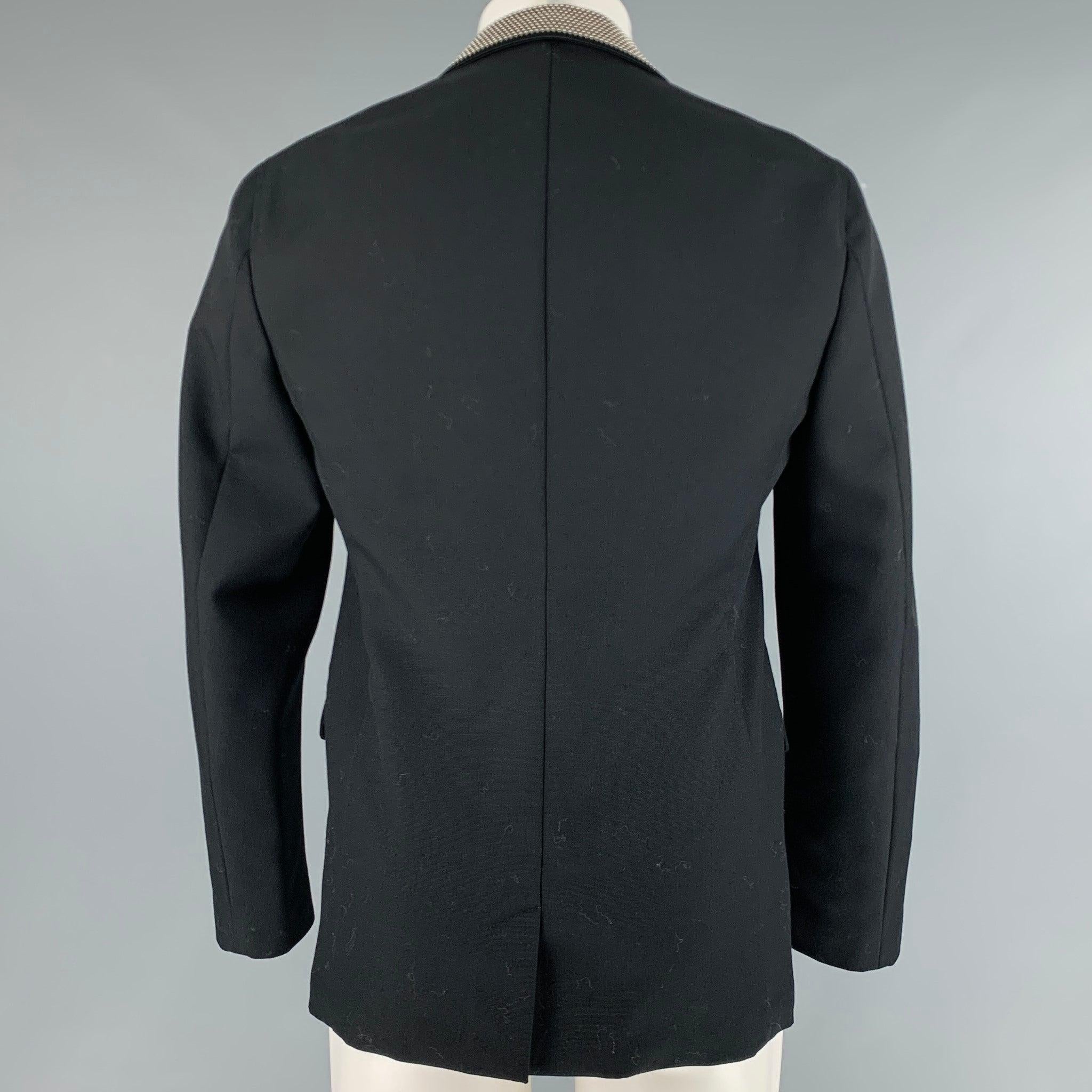 Men's ALEXANDER MCQUEEN Size 38 Black Studded Wool Mohair Sport Coat
