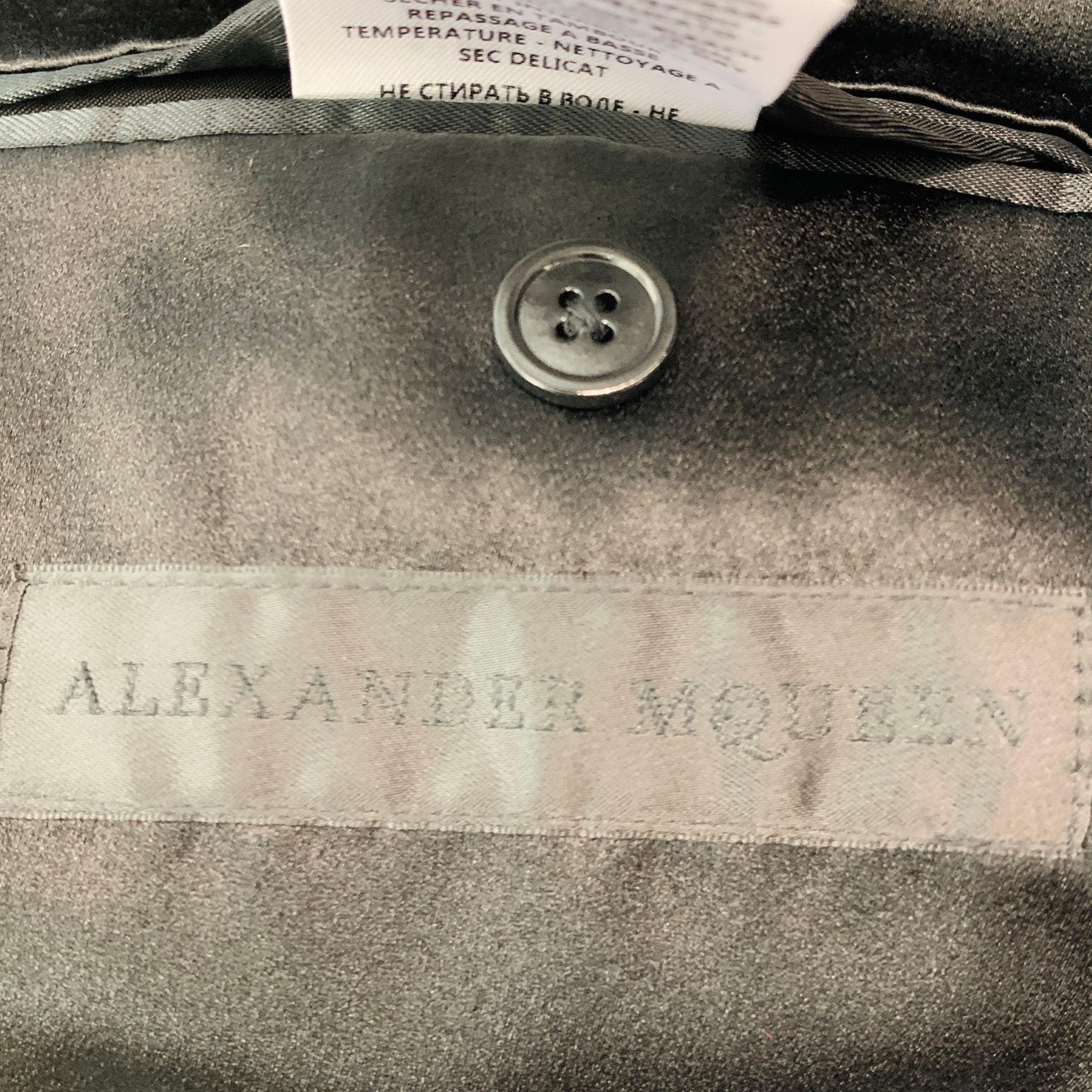ALEXANDER MCQUEEN Size 38 Black Studded Wool Mohair Sport Coat For Sale 1
