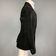 ALEXANDER MCQUEEN Size 38 Black Velvet Cotton Blend Sport Coat