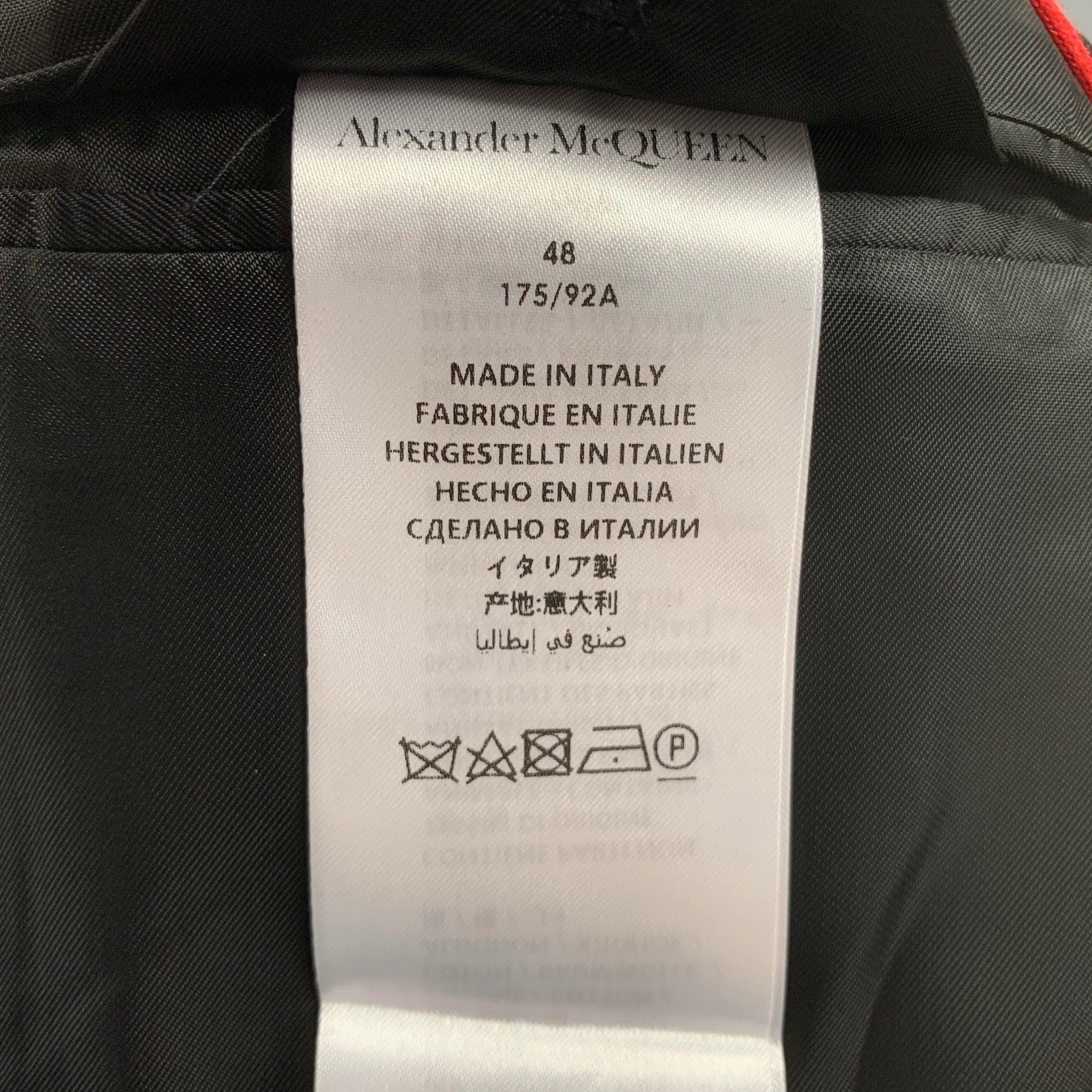 ALEXANDER MCQUEEN Size 38 Black Velvet Cotton Blend Sport Coat For Sale 1