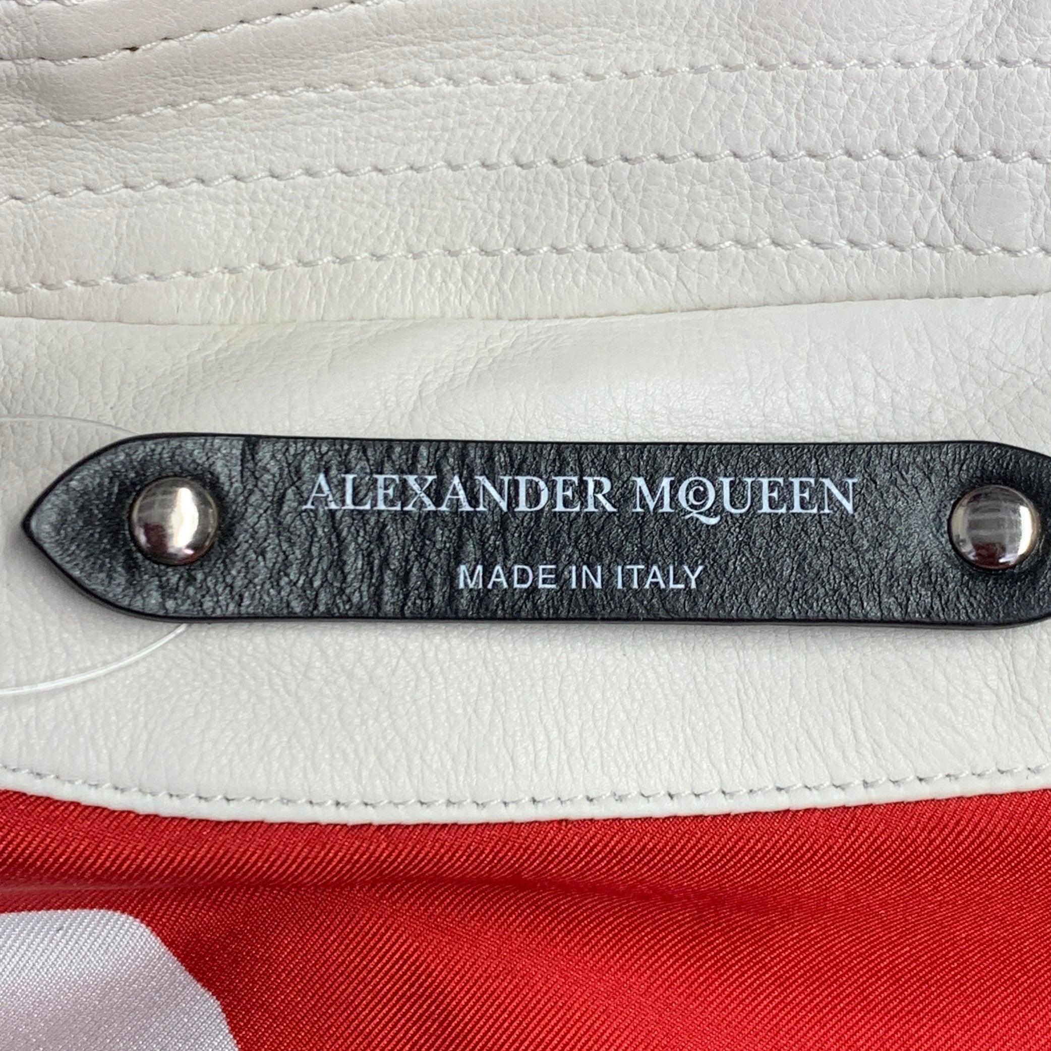 ALEXANDER MCQUEEN Size 38 Off White Leather Biker Jacket 5