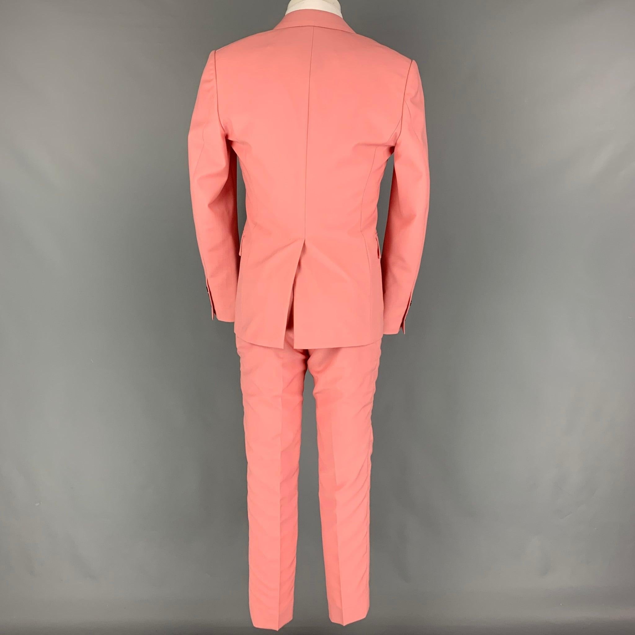 ALEXANDER MCQUEEN Size 38 Pink Wool Mohair Notch Lapel Suit In Excellent Condition In San Francisco, CA
