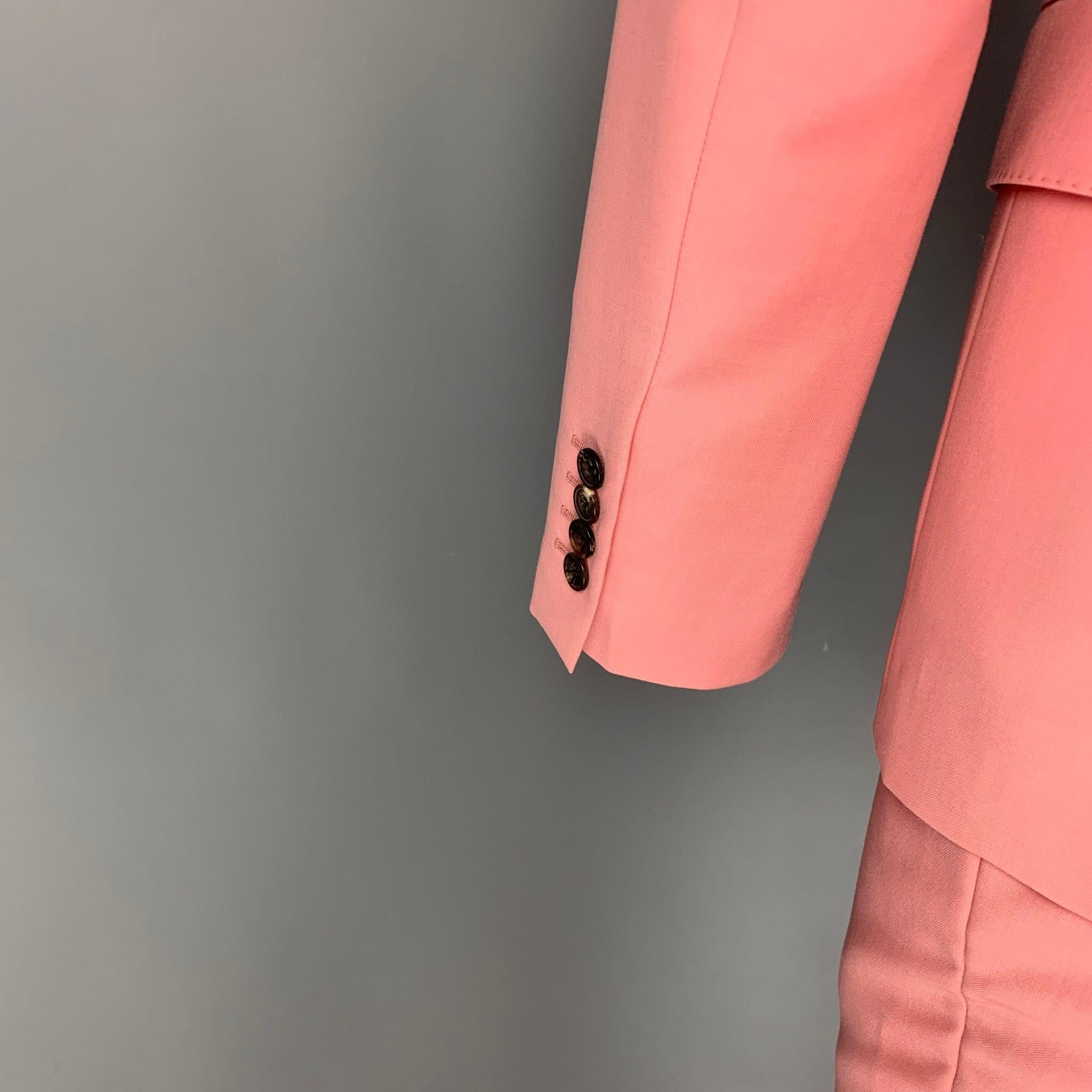 Men's ALEXANDER MCQUEEN Size 38 Pink Wool Mohair Notch Lapel Suit