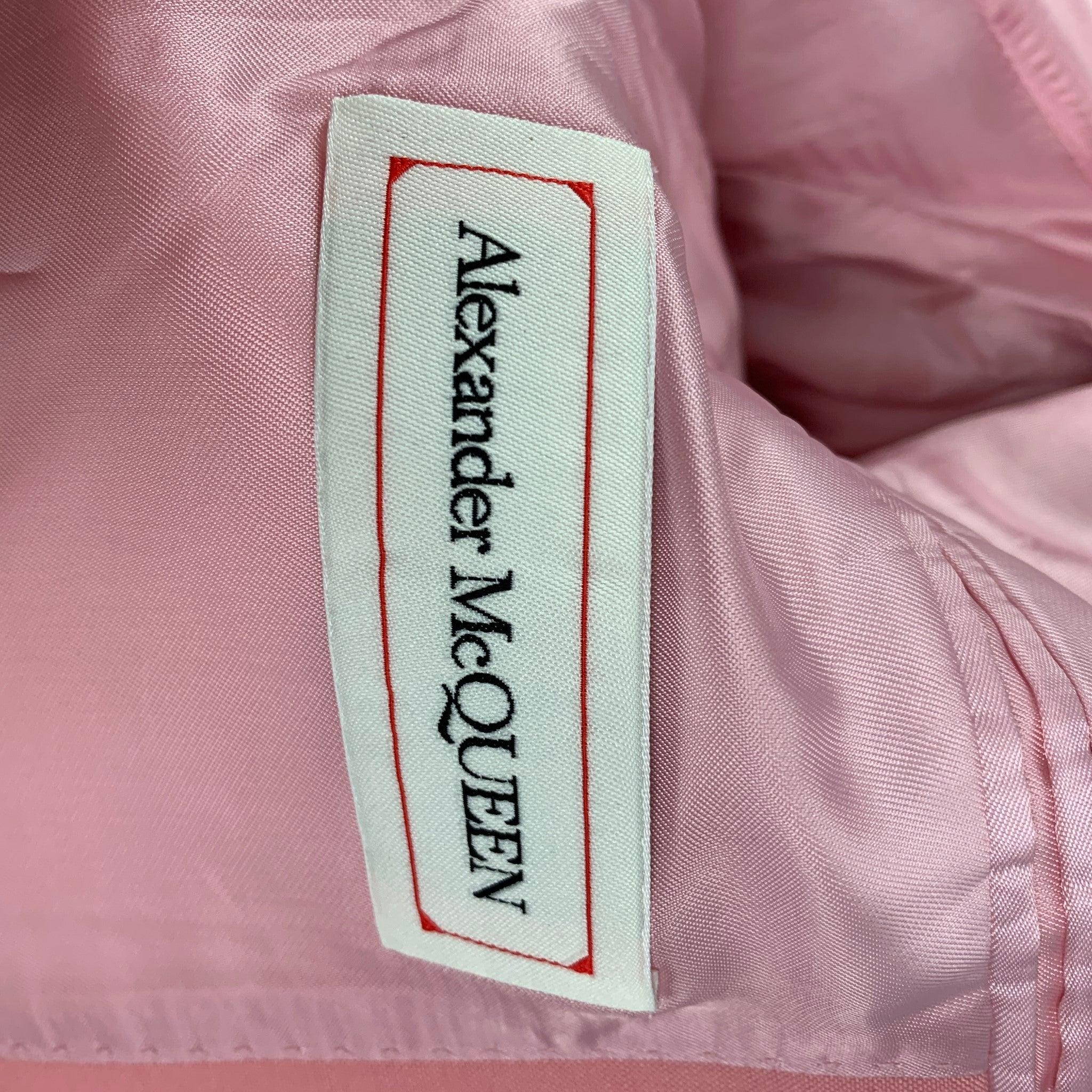 ALEXANDER MCQUEEN Size 38 Pink Wool Mohair Notch Lapel Suit 5