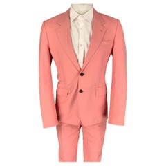 ALEXANDER MCQUEEN Size 38 Pink Wool Mohair Notch Lapel Suit