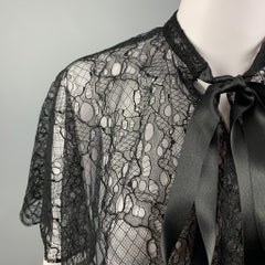 ALEXANDER MCQUEEN Size 4 Black Capelet Dress Top
