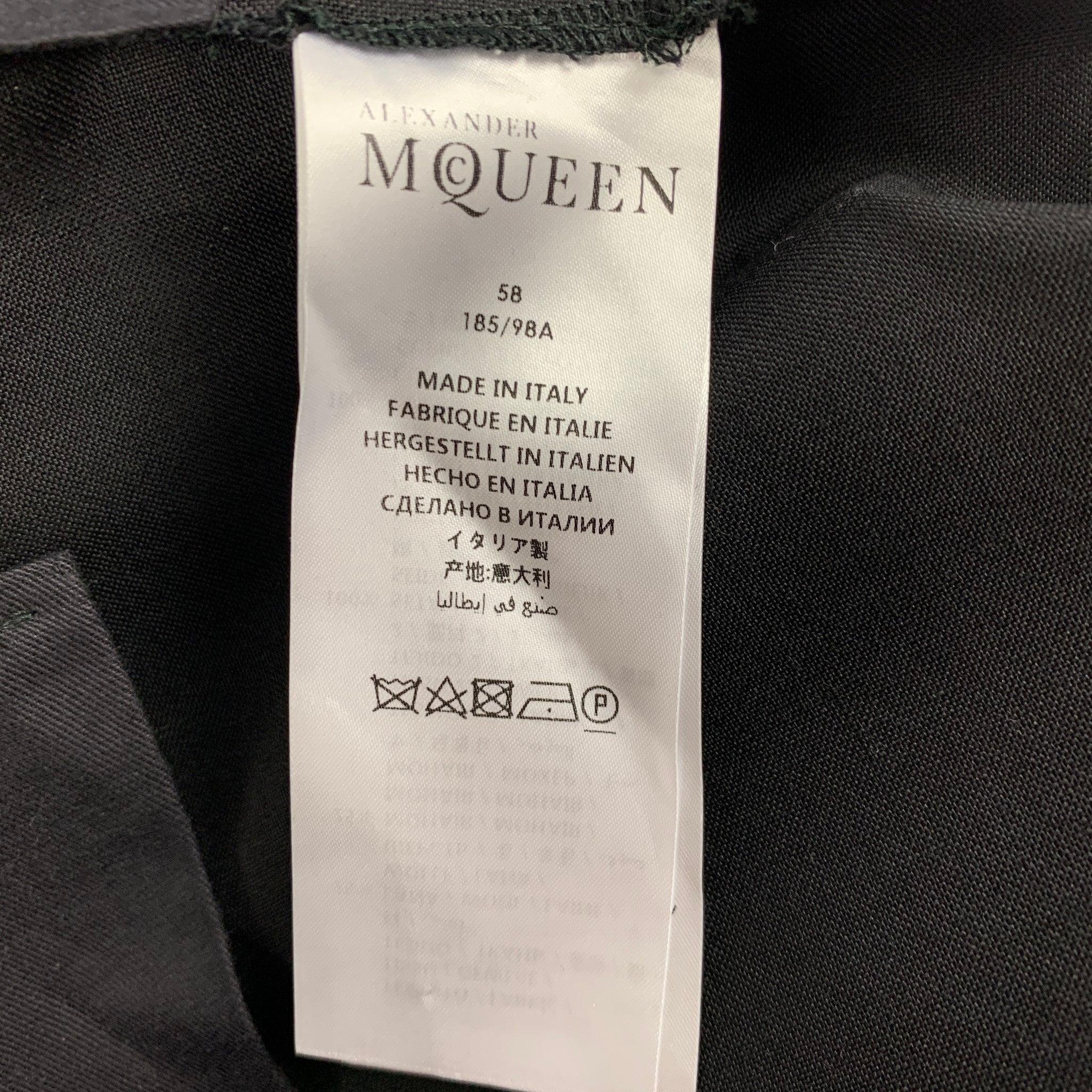 ALEXANDER MCQUEEN Size 40 Black Wool Mohair Tuxedo Dress Pants In Good Condition For Sale In San Francisco, CA