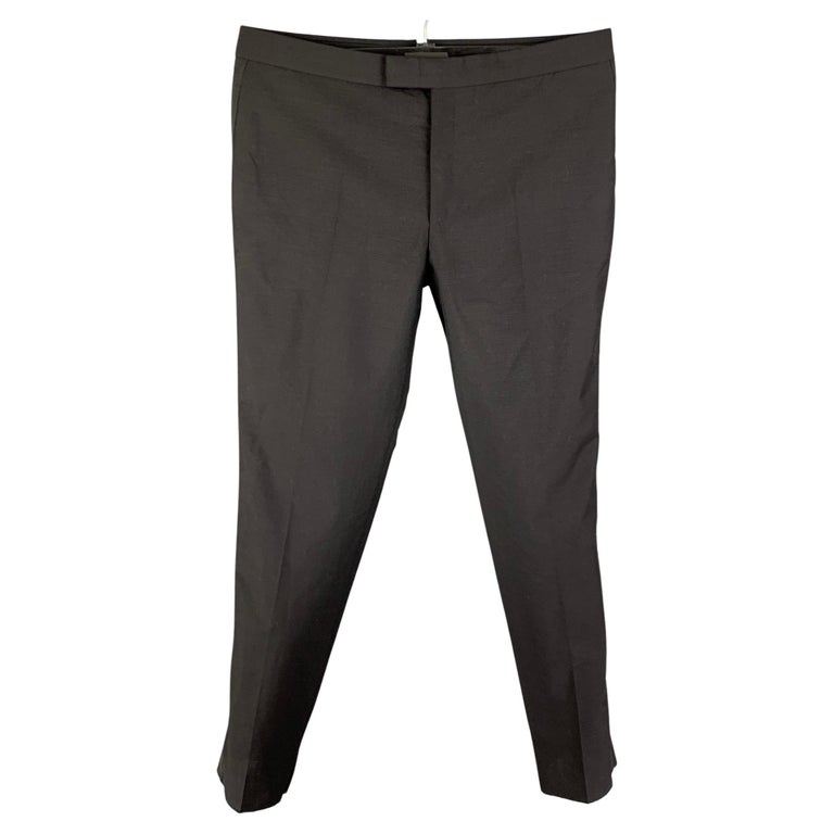 ALEXANDER MCQUEEN Size 28 Black White Red Plaid Wool Zip Fly Dress Pants main image 1