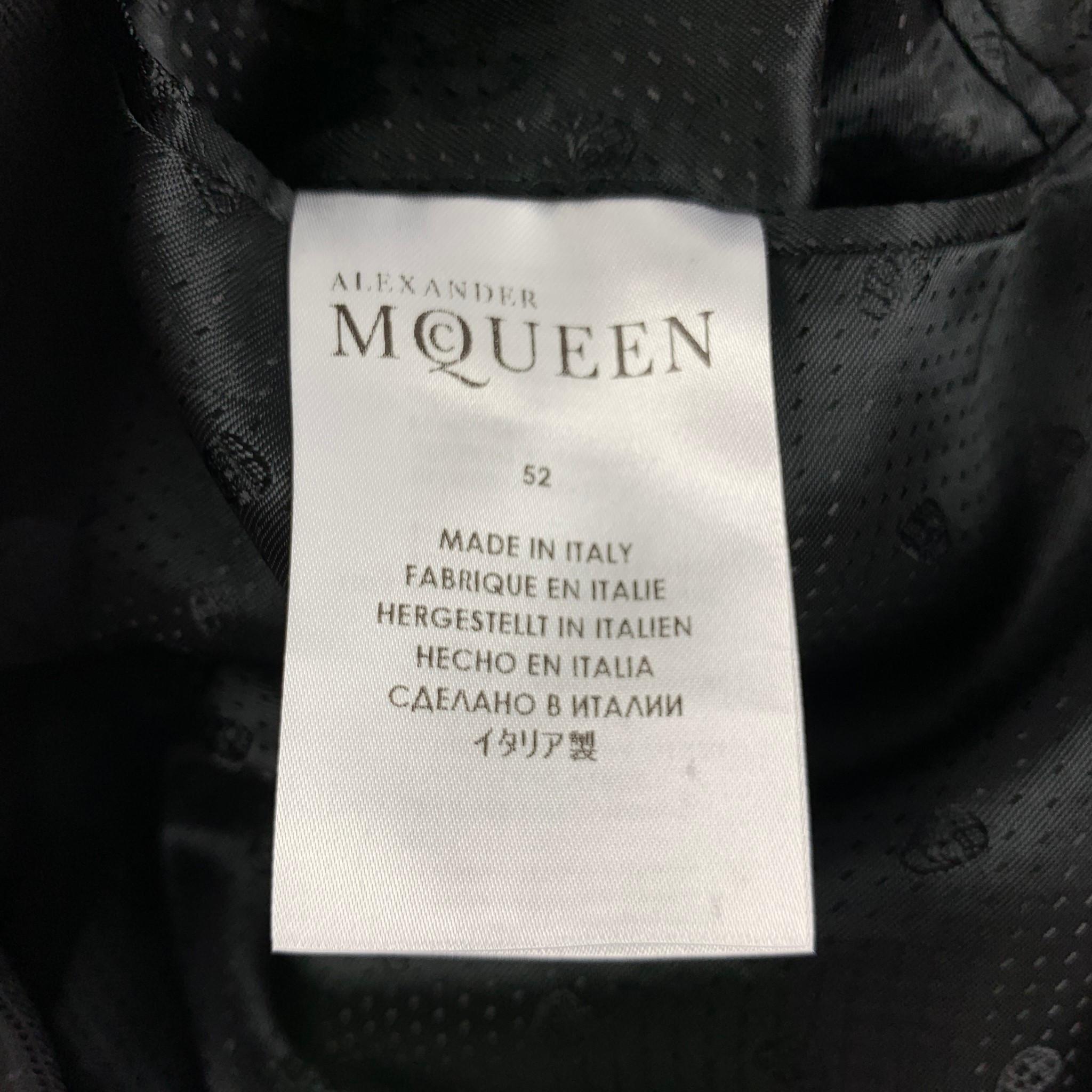 Men's ALEXANDER MCQUEEN Size 42 Black Skull Print Wool Notch Lapel Sport Coat
