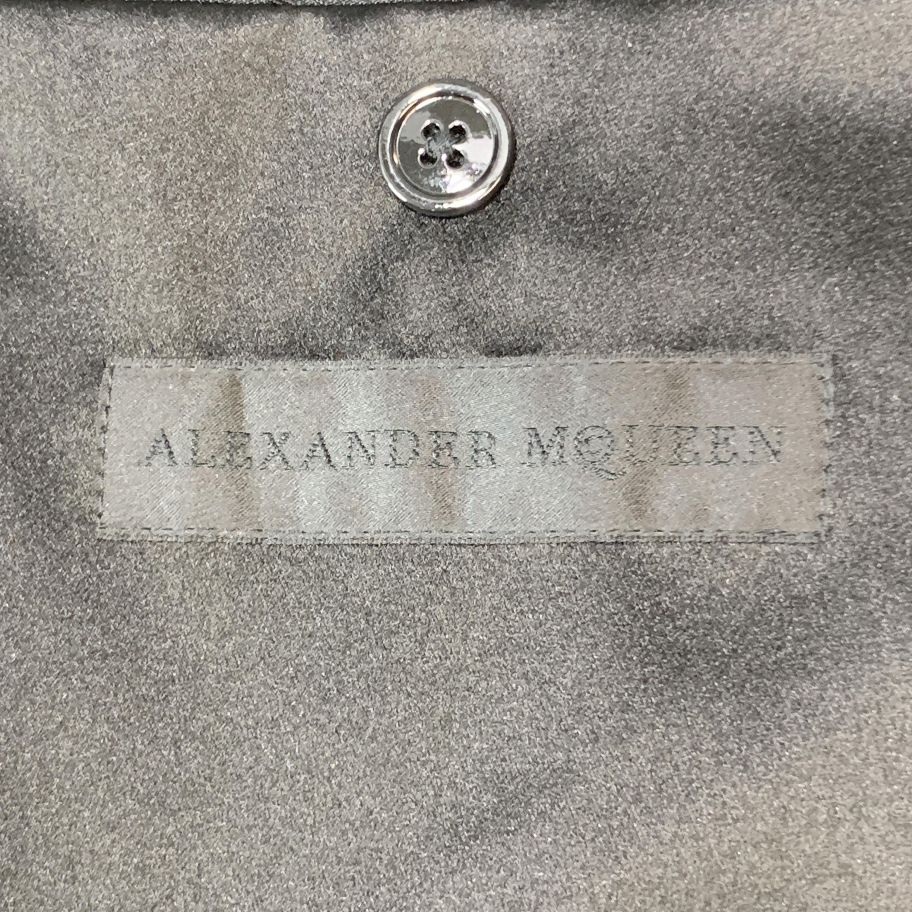 ALEXANDER MCQUEEN Size 44 Black Studded Lapel Wool / Mohair Sport Coat 4