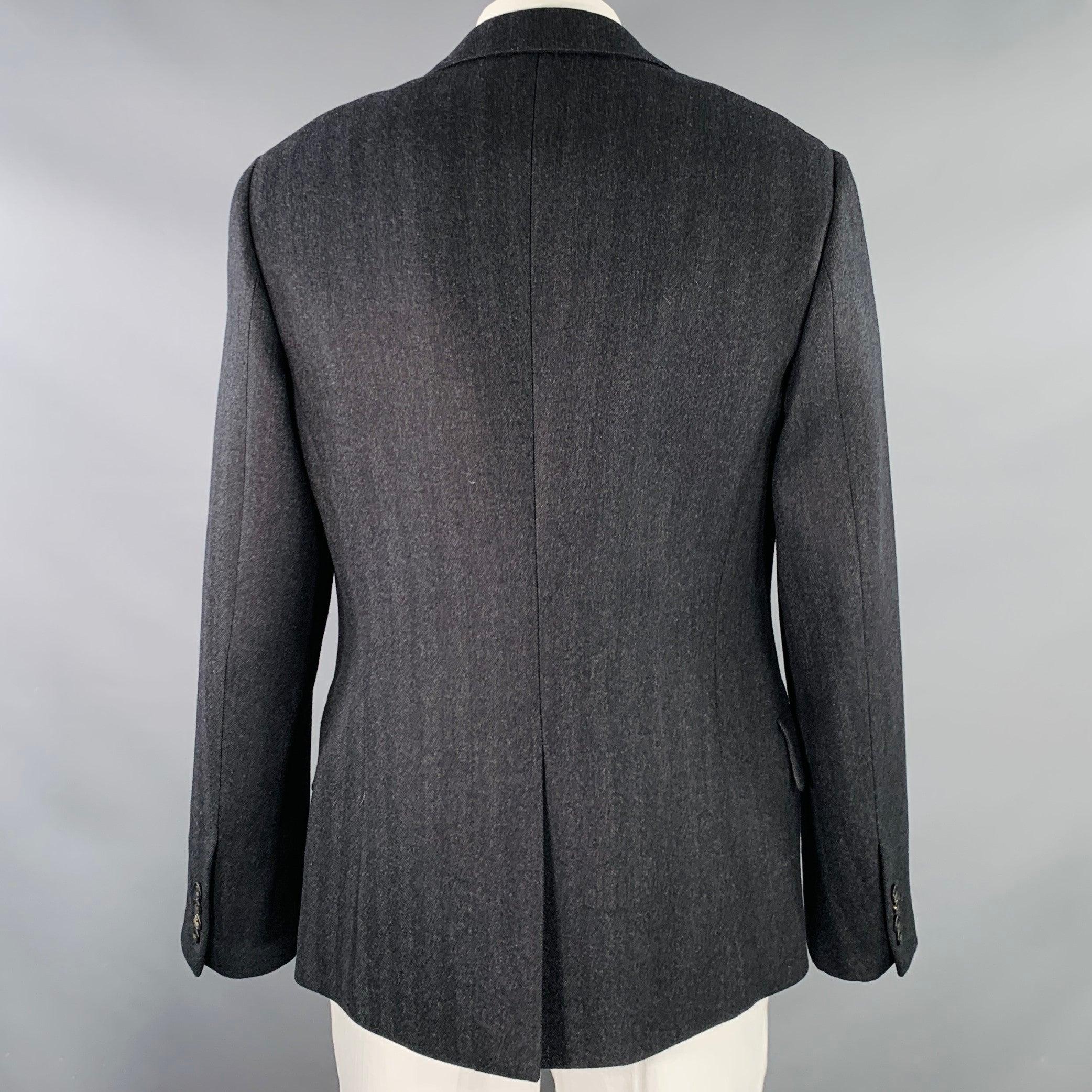 ALEXANDER MCQUEEN Size 44 Black Wool Cashmere Sport Coat In Excellent Condition For Sale In San Francisco, CA