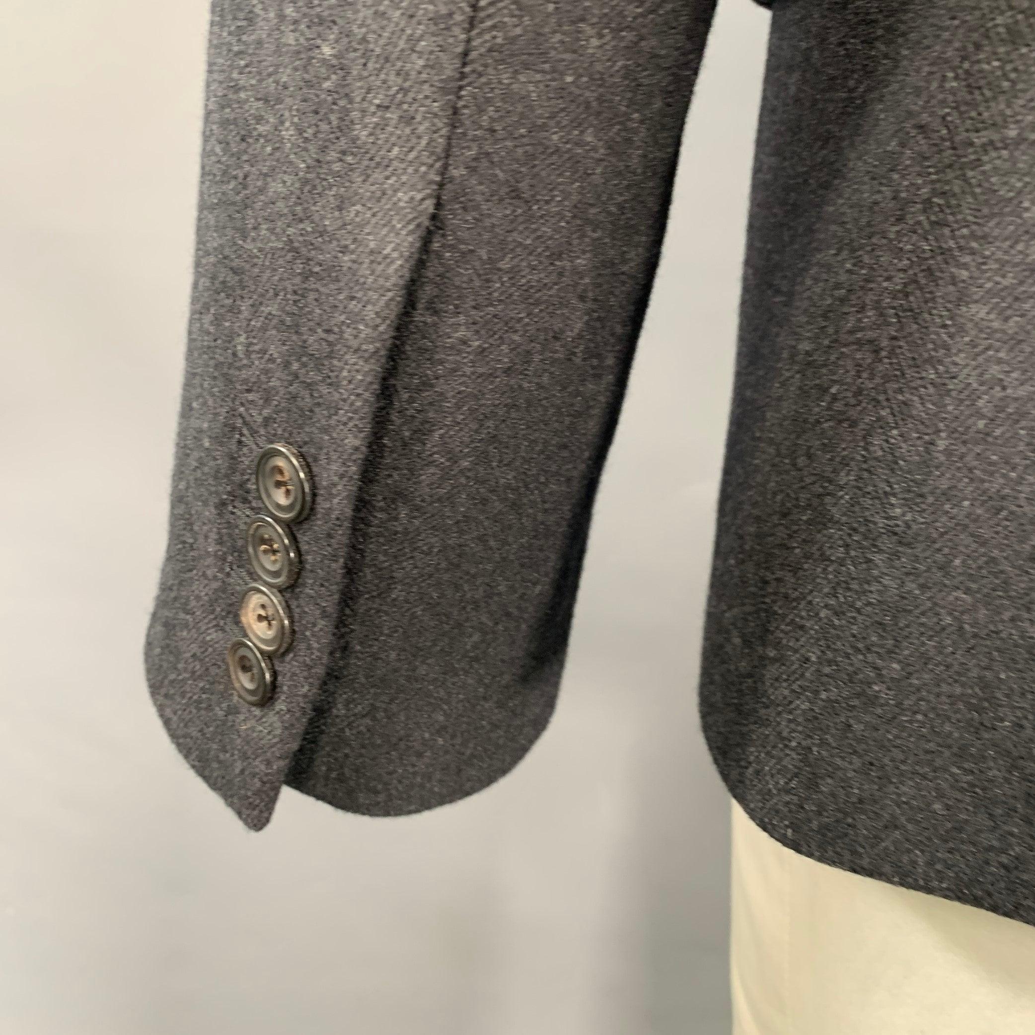 Men's ALEXANDER MCQUEEN Size 44 Black Wool Cashmere Sport Coat For Sale