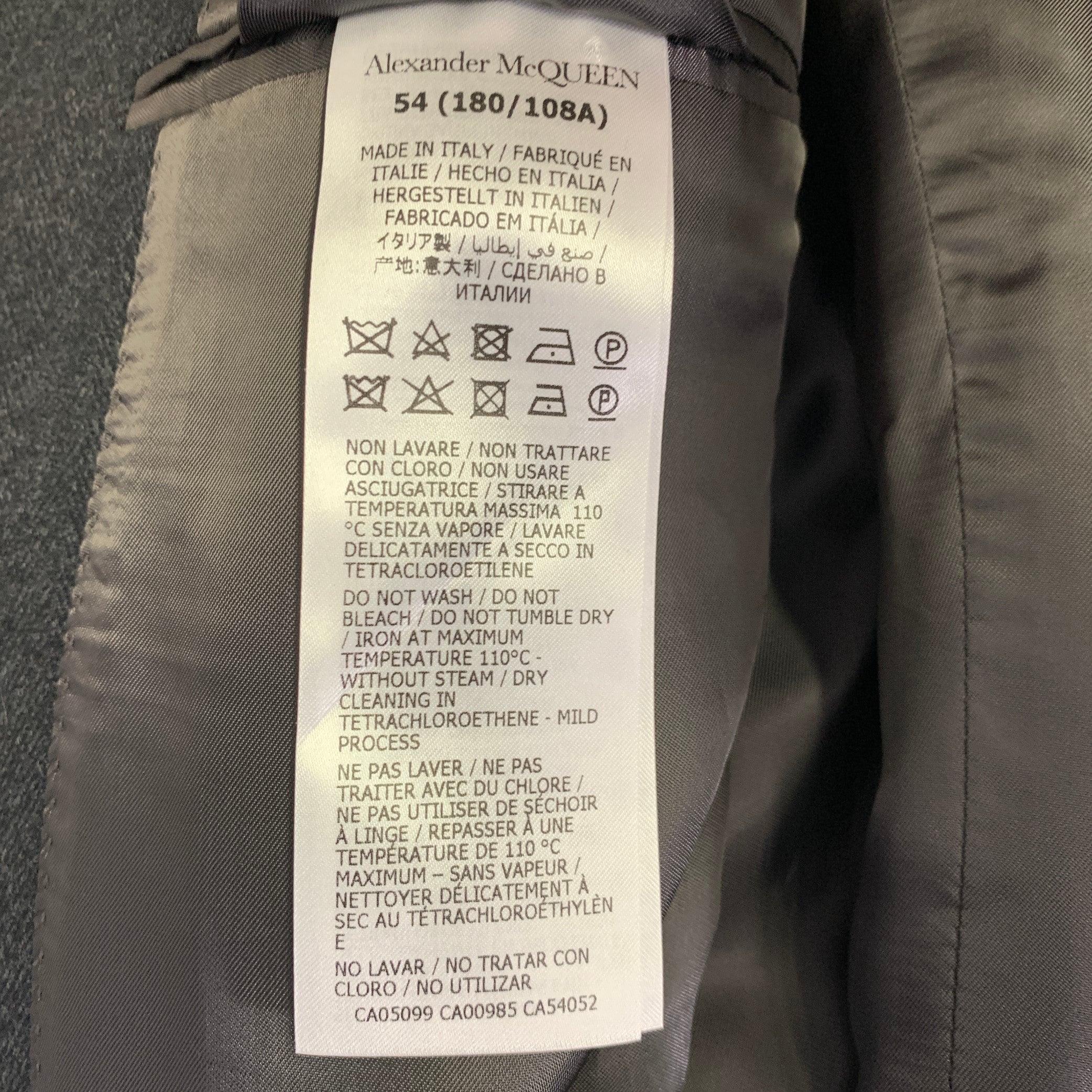 ALEXANDER MCQUEEN Size 44 Black Wool Cashmere Sport Coat For Sale 2