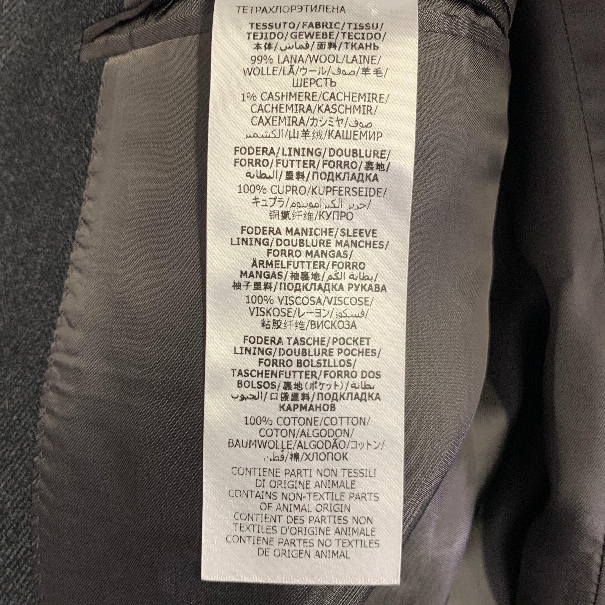 ALEXANDER MCQUEEN Size 44 Black Wool Cashmere Sport Coat For Sale 5