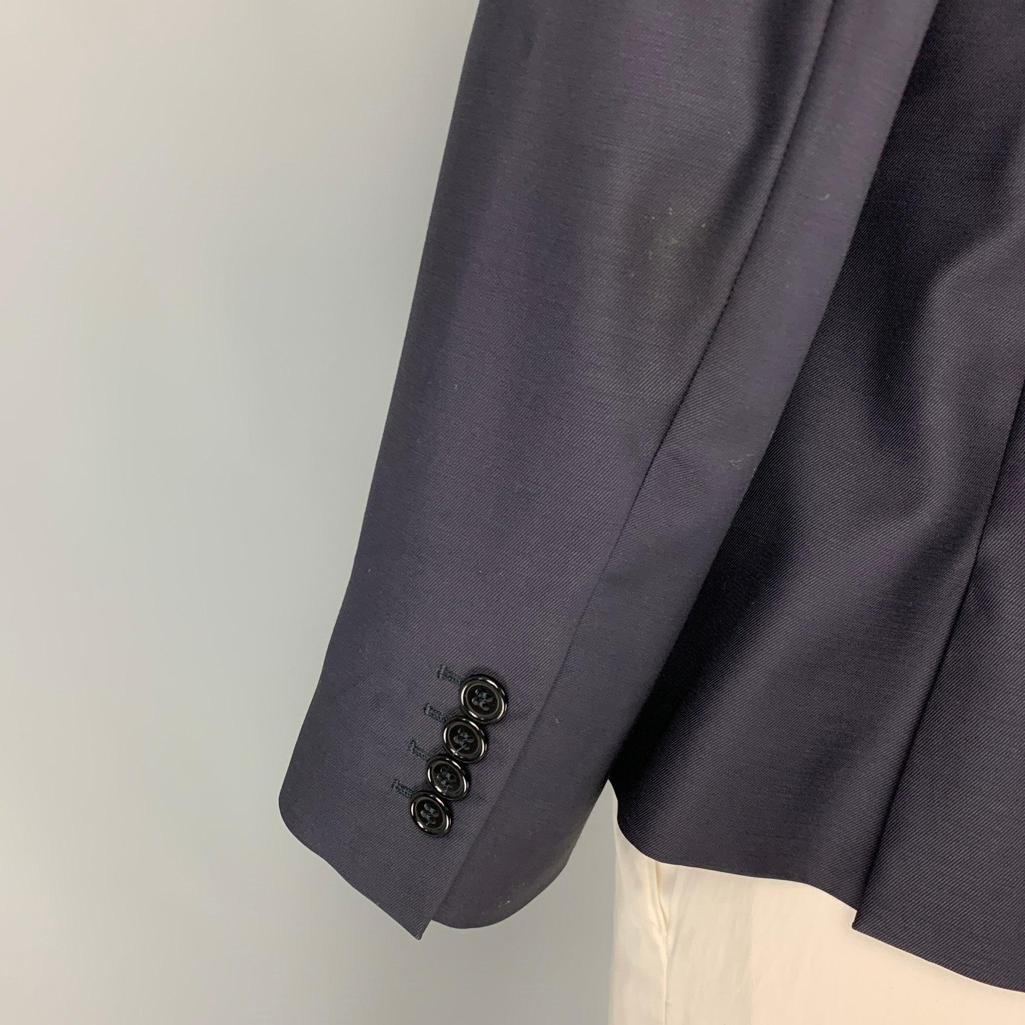 Men's ALEXANDER MCQUEEN Size 44 Navy Patches Wool Viscose Blend Sport Coat For Sale