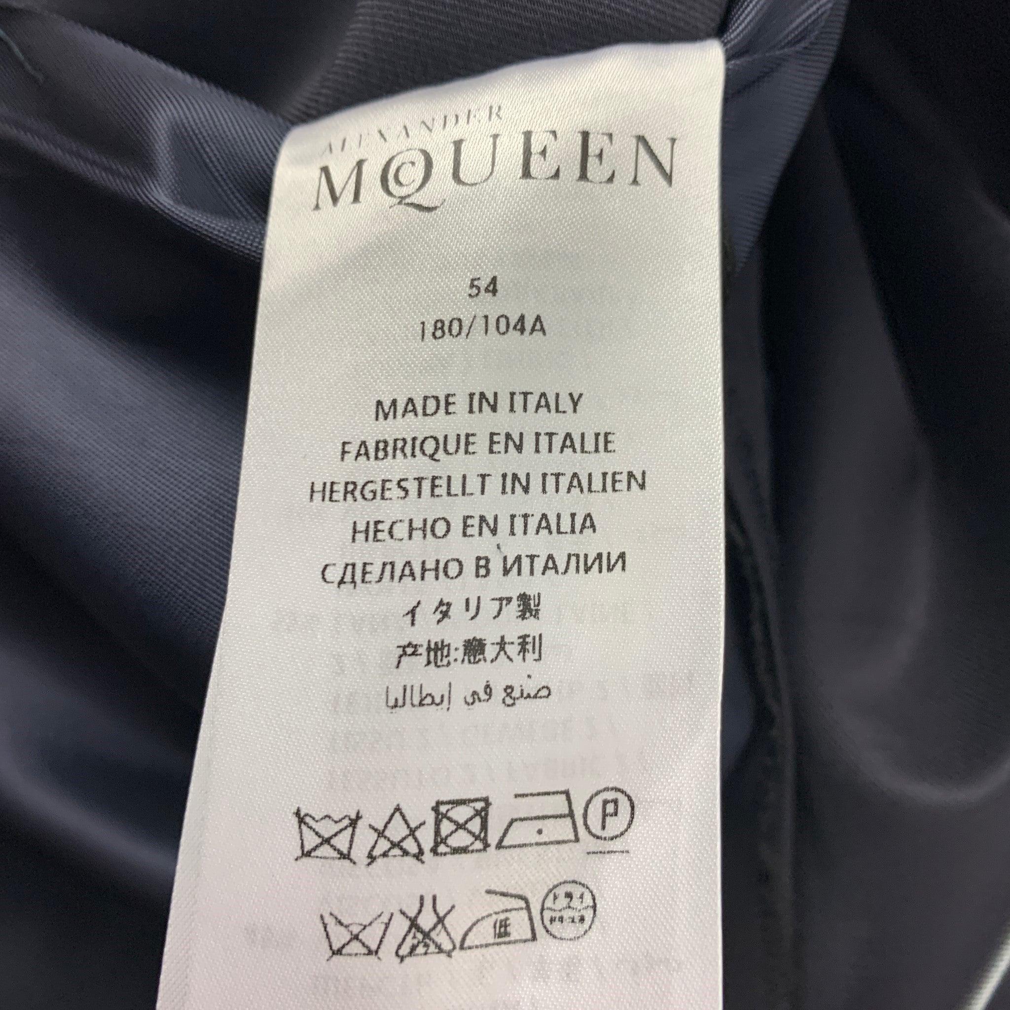 ALEXANDER MCQUEEN Size 44 Navy Patches Wool Viscose Blend Sport Coat For Sale 1