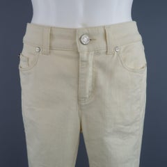 ALEXANDER MCQUEEN Size 6 Beige Denim Side Stripe Skinny Jeans