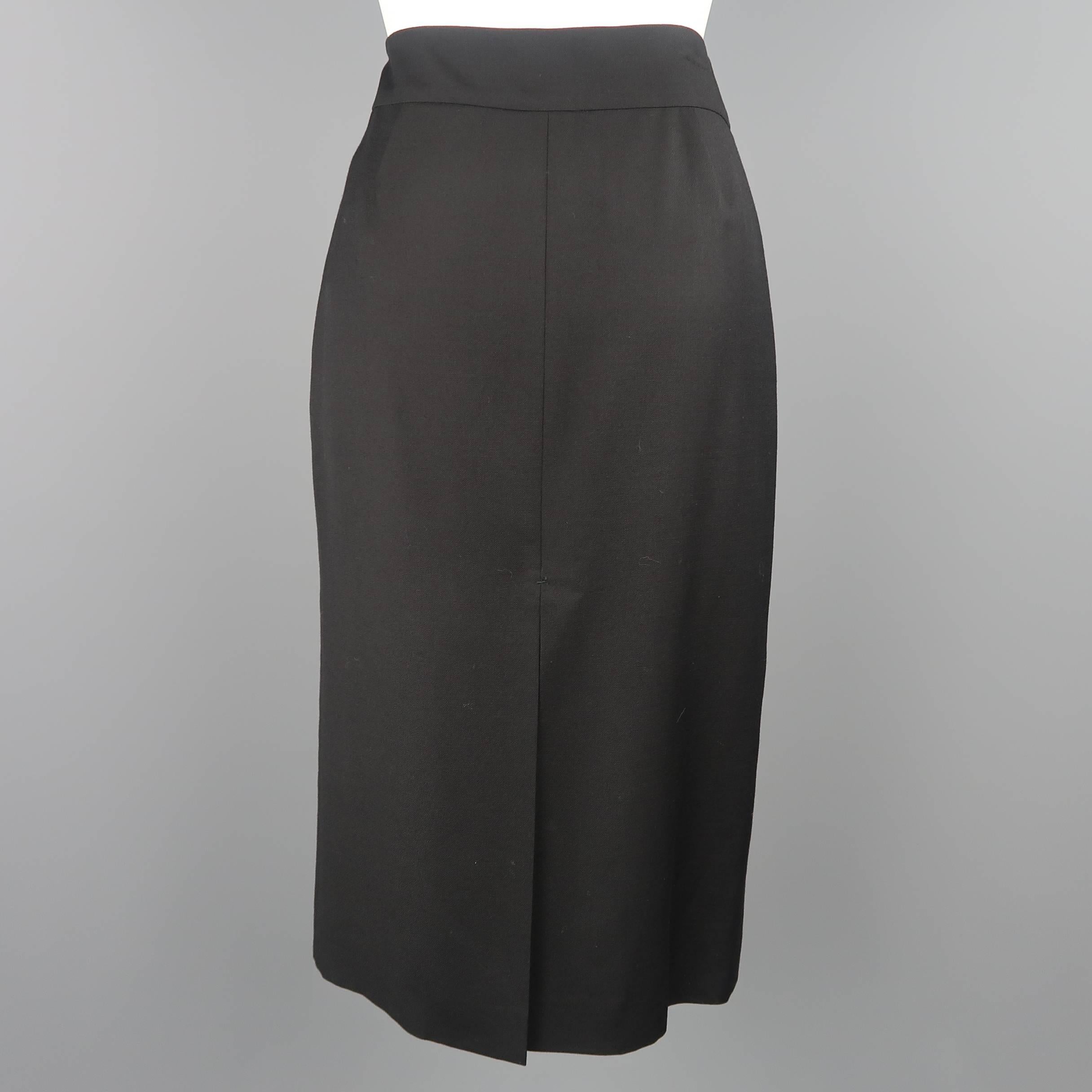 black wool a line skirt