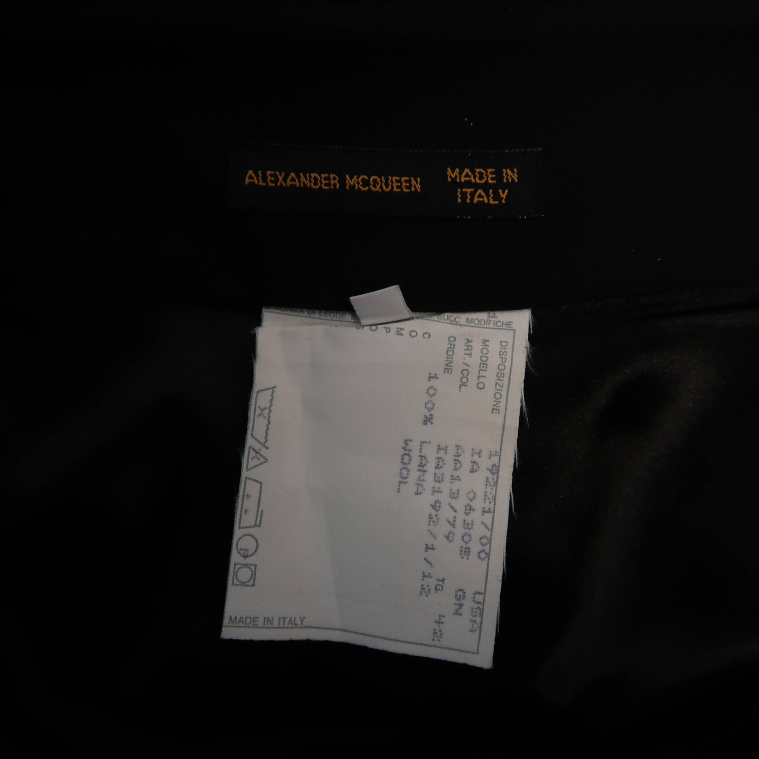 Alexander McQueen Black Wool A Line Skirt 1