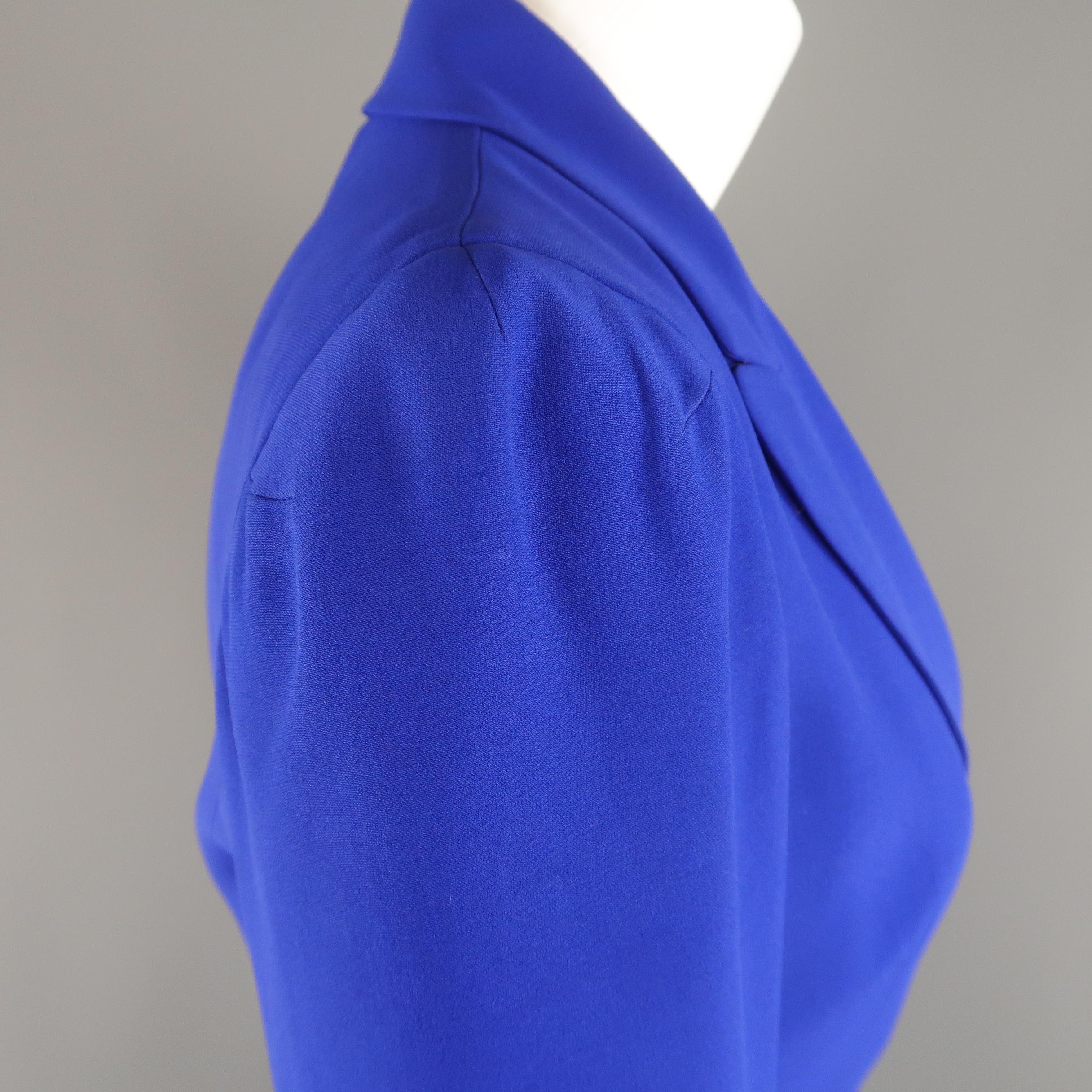 ALEXANDER MCQUEEN Size 6 Cobalt Blue Double Breasted Peak Lapel Pants Suit 1