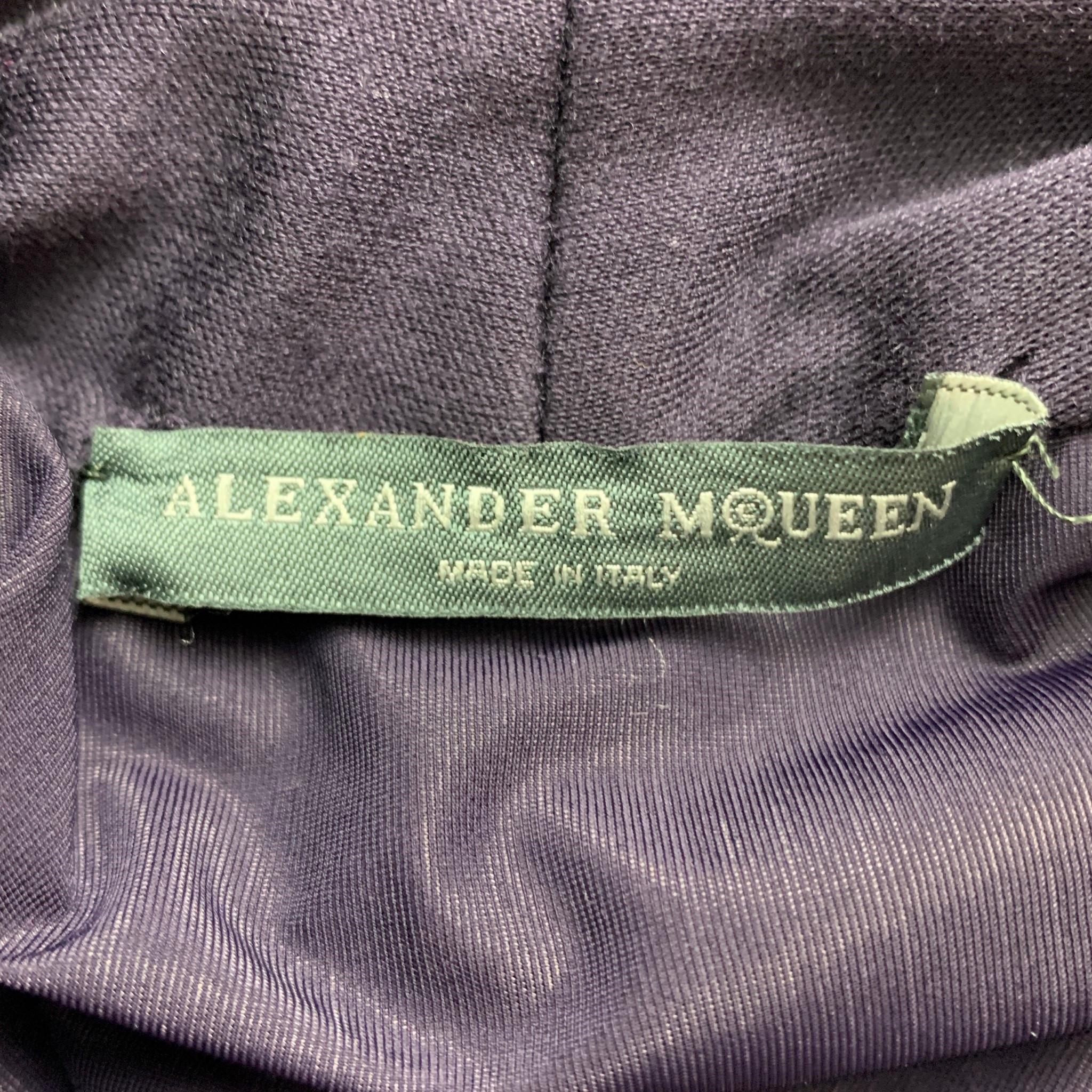 ALEXANDER MCQUEEN Size 6 Purple Viscose Long Sleeve Dress 2