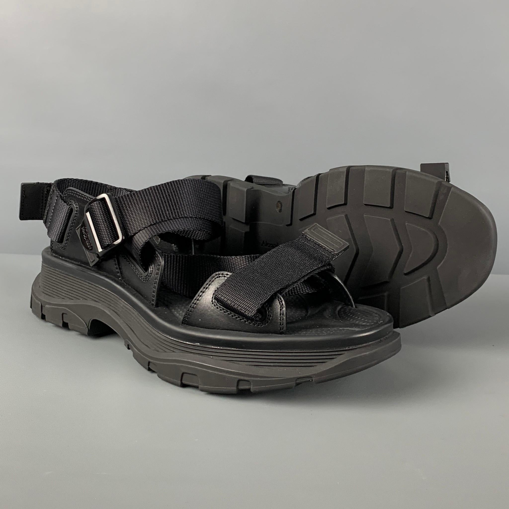 ALEXANDER MCQUEEN Size 9.5 Black Straps Sandals In Excellent Condition In San Francisco, CA
