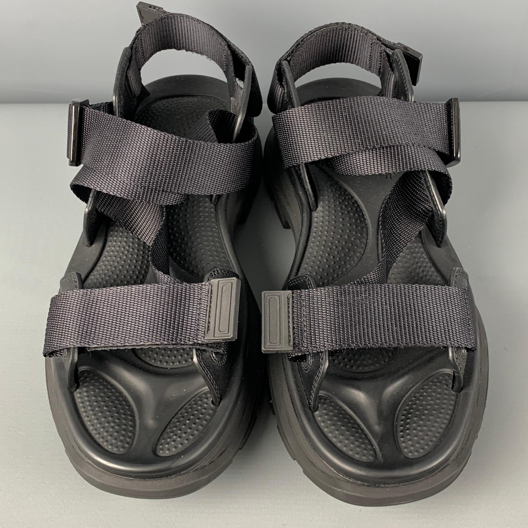 ALEXANDER MCQUEEN Size 9.5 Black Straps Sandals 1