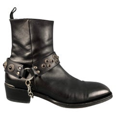 ALEXANDER MCQUEEN Size 9.5 Black Studded Leather Ankle Boots