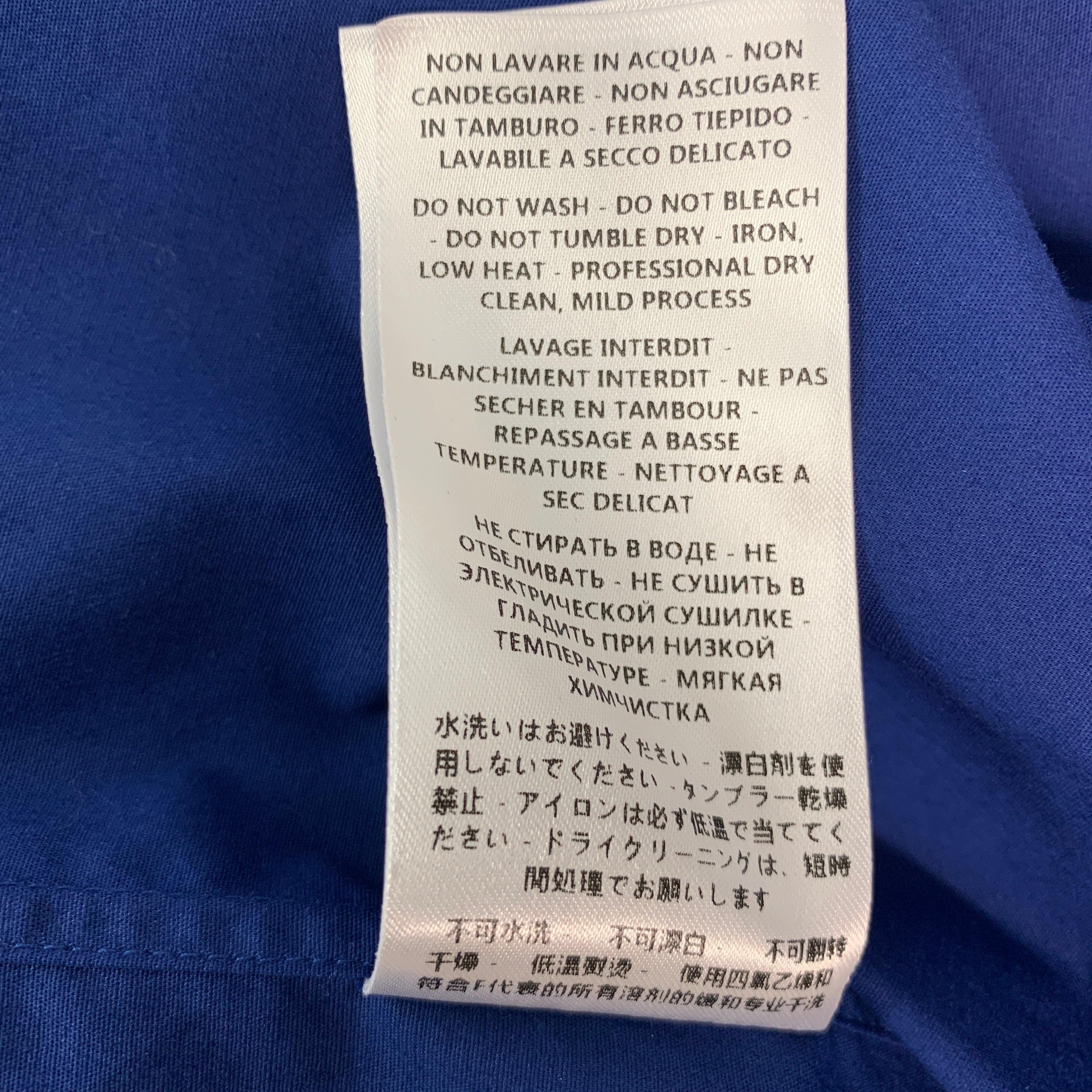 ALEXANDER MCQUEEN Size L Blue Cotton Blend Short Sleeve Shirt For Sale 4