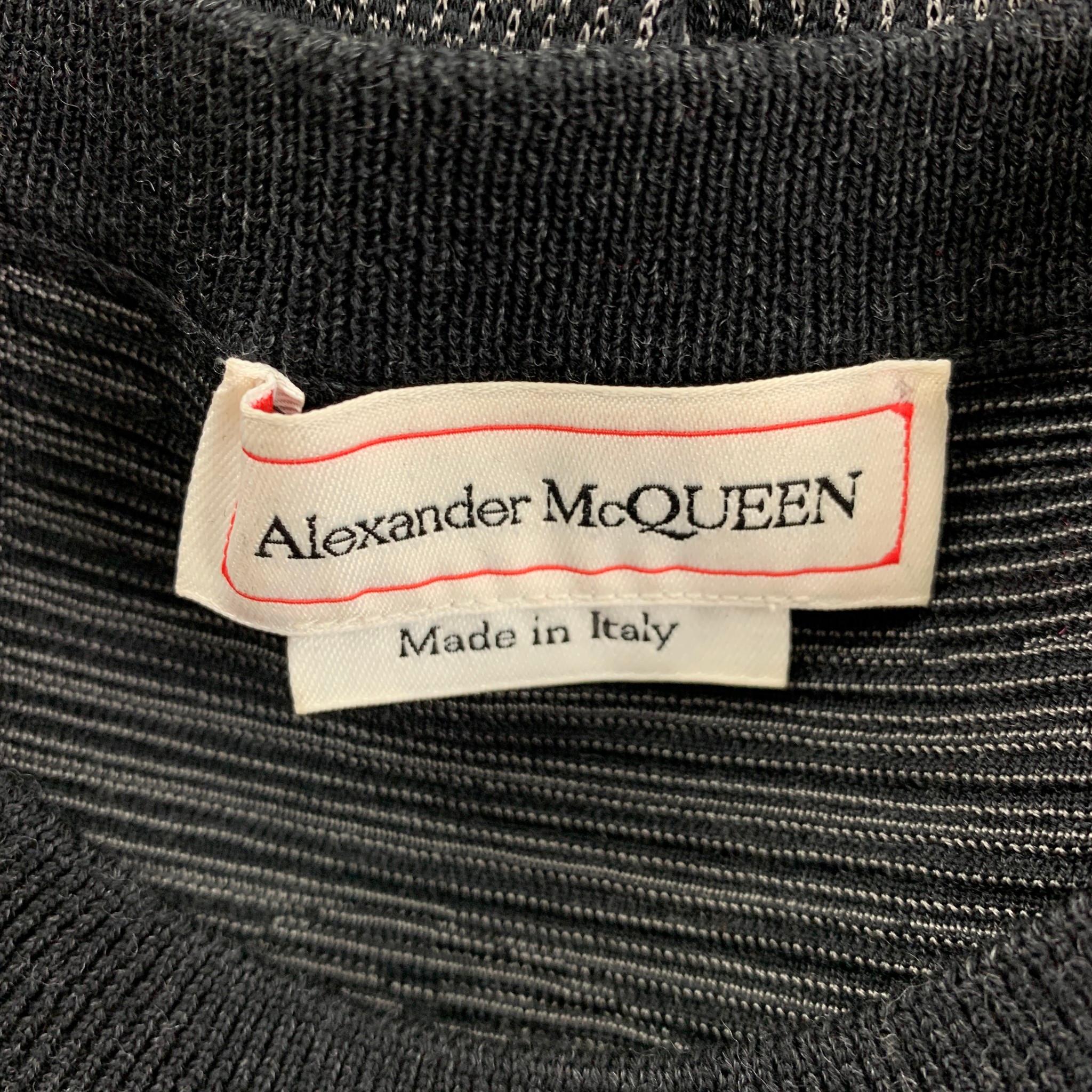 ALEXANDER MCQUEEN Size M Black Grey Knitted Wool Viscose Blend Pullover 3