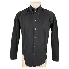 ALEXANDER MCQUEEN: schwarzes langärmeliges Hemd aus Baumwollmischung mit gemischten Stoffen, Größe M