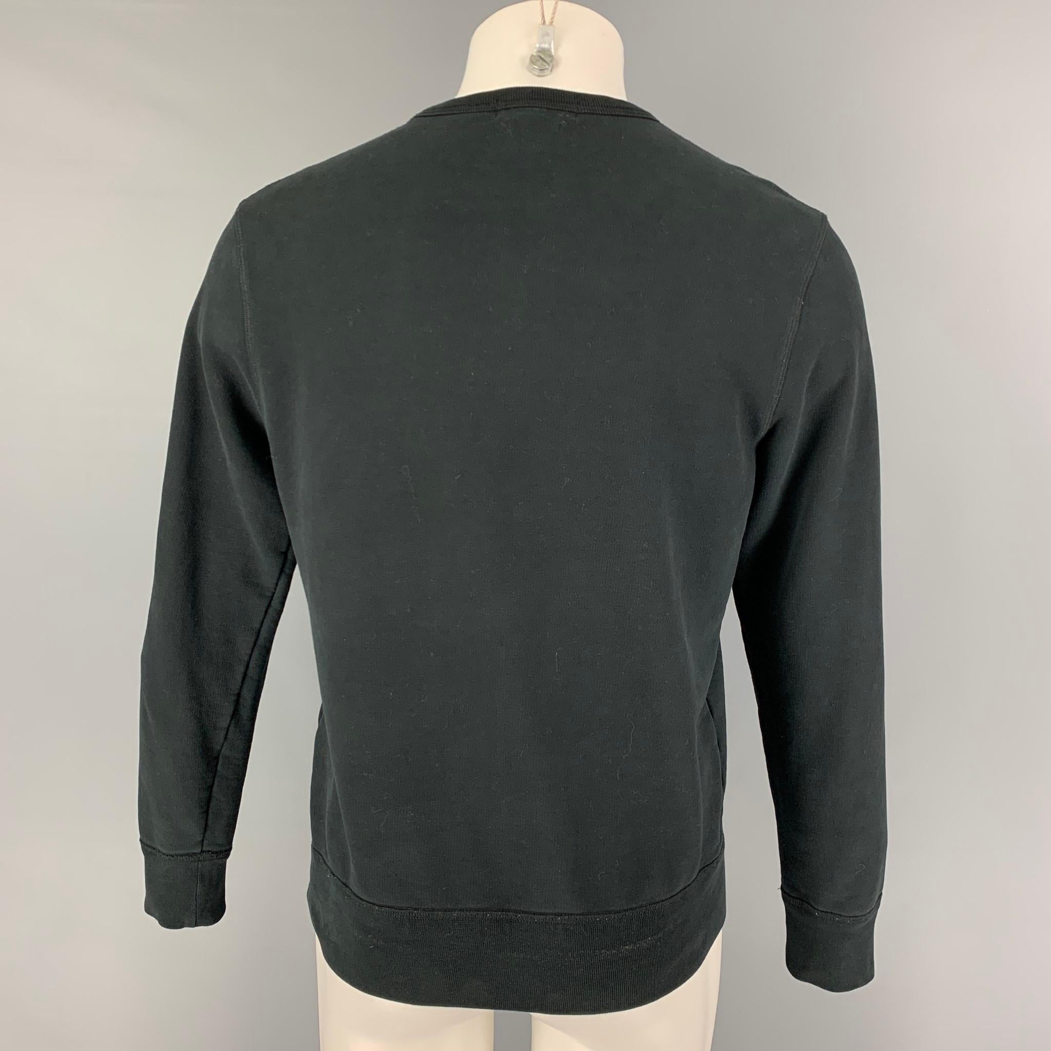Men's ALEXANDER MCQUEEN Size M Black Silver Embroidery Cotton Crew-Neck Pullover