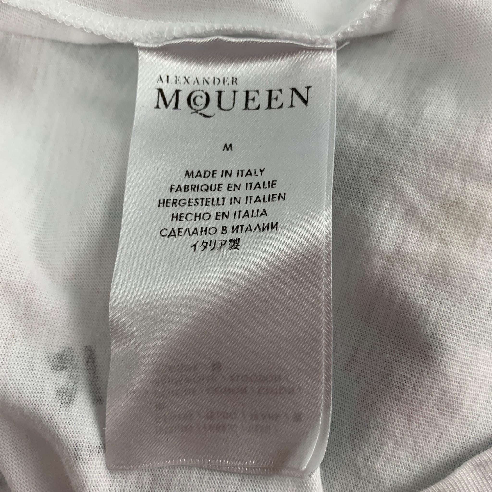 Gray ALEXANDER MCQUEEN Size M White Multi-Color Graphic Cotton Short Sleeve T-shirt