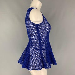 ALEXANDER MCQUEEN Size S Blue Peplum Blouse