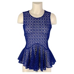 ALEXANDER MCQUEEN Size S Blue Peplum Blouse