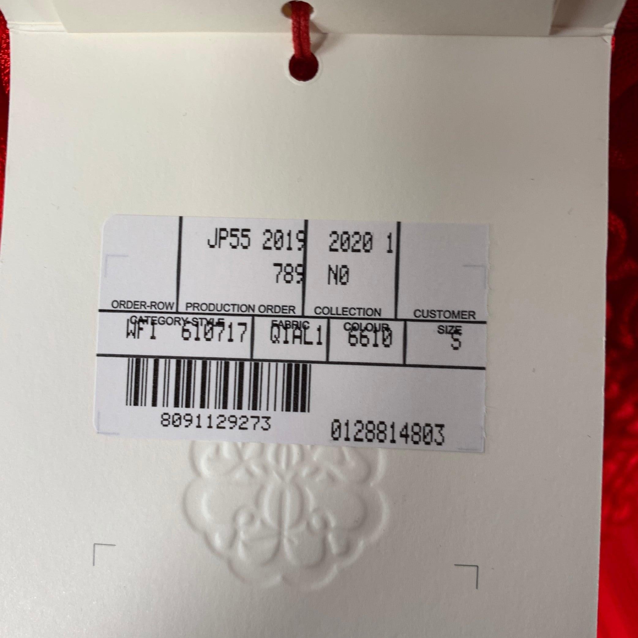 ALEXANDER MCQUEEN Talla S Vestido rojo de viscosa texturizado de manga larga en venta 1